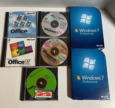 Vintage Microsoft Software Lot Windows 7 Pro 95 NT XP Office 97 Discs PC - READ picture