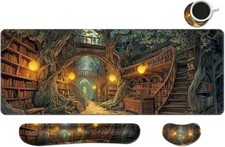 Gaming Desk Mat Set Large Mouse Pad with Wrist Rest Ergonomic Keyboard NEW picture