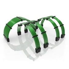 - 30cm PSU PC Power Extension Cable Metallic Sleeved Silicone Coated Soft & F... picture