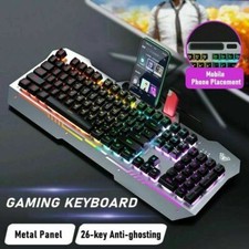 AULA F3010 Backlight Wired Gaming Keyboard 104 Keys w/ Mobile Phone Placement picture