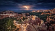 Landscape nature lightning mountains bryce canyon Custom Gaming Mat Desk picture