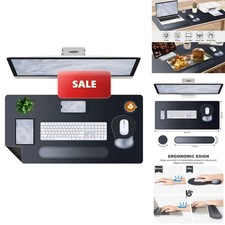 NXZGO 4-in-1 Mouse Pad Keyboard Wrist Rest Set Extended Desk Pad 35.4×15.7 Black picture