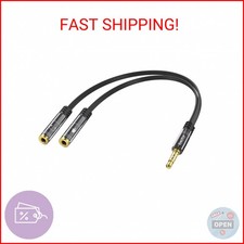 KINGTOP 3.5mm Headphone Mic Splitter Adapter - [1 Male to 2 Female] Headset Spli picture