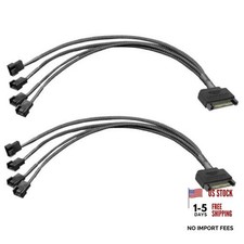 Gebildet 2pcs SATA to 4 Way 3 Pin / 4 Pin PMW 12V PC Case Fan Power SATA 1 to 4 picture