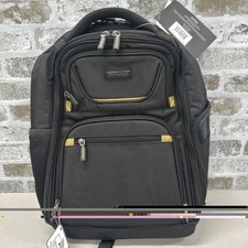 Brookstone Hayes Collection Luggage Laptop Backpack, Black/Gold, picture