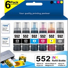ET-8550/ET-8500 Ink Refill T552 552XL 6-Pack with BK/PB/M/C/Y/GY picture