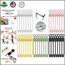 Colorful Cable Management Ties, 35Pcs Silicone Straps for Easy Storage Solutions picture