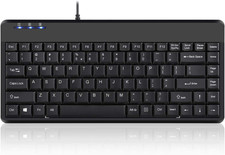 PERIBOARD-409H Wired USB Mini Keyboard with 2 USB Hubs, Black, US English Layout picture