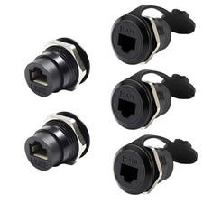 5 PCS RJ45 Panel Mount Double Head CAT6 Ethernet LAN Cable Adapter Female picture