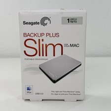 Seagate Backup Plus Slim 1TB External HD for Mac SRD00F1 USB 3.0 - Silver picture