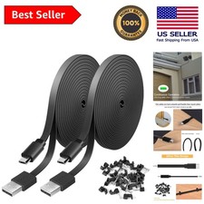 WyzeCam Compatible 10FT USB Power Extension Cable - Includes Clips (2 Pack) picture