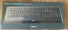 Logitech K740 Illuminated Keyboard Wired USB Full Size Backlit Black Excellent picture