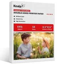 Koala 69lb Photo Paper 8.5x11 Double Sided Canvas Textured Cardstock Paper Print picture