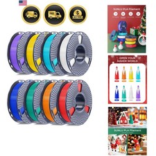 250g PLA Filament 1.75mm Bundle, SUNLU 3D Printer Filament Neatly Wound, Indi... picture