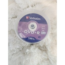Verbatim DVD+R 4.7GB 16x 120min Recordable Media 100 Pack Spindle Cakebox AS-IS picture