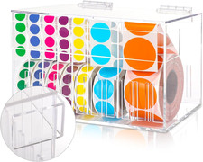 10 Disks Adjustable Label Dispenser with Lid 7.7 * 5.5 * 5.2 Inches picture