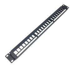 1U Hinged 24 Port Blank Keystone Patch Panel 19 Inch Rackmount Ethernet picture