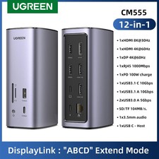 UGREEN USB C Expansion Base 12in1 Display Link 8K/4K 2HDMI DP Triple Display Hub picture