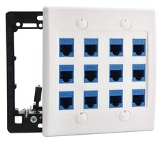 12 Port Ethernet Wall Plate Cat 6 Wall Outlet Rj45 Female To Female Keystone Jac picture