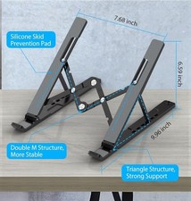 1pc Laptop Stand: Adjustable Foldable Non-Slip Cooling Holder - NEW picture