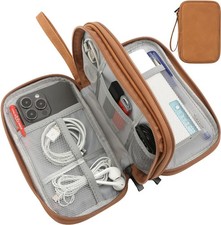 CAAORDKSO Universal Electronics Accessories Carrying Case, Large, Brown picture